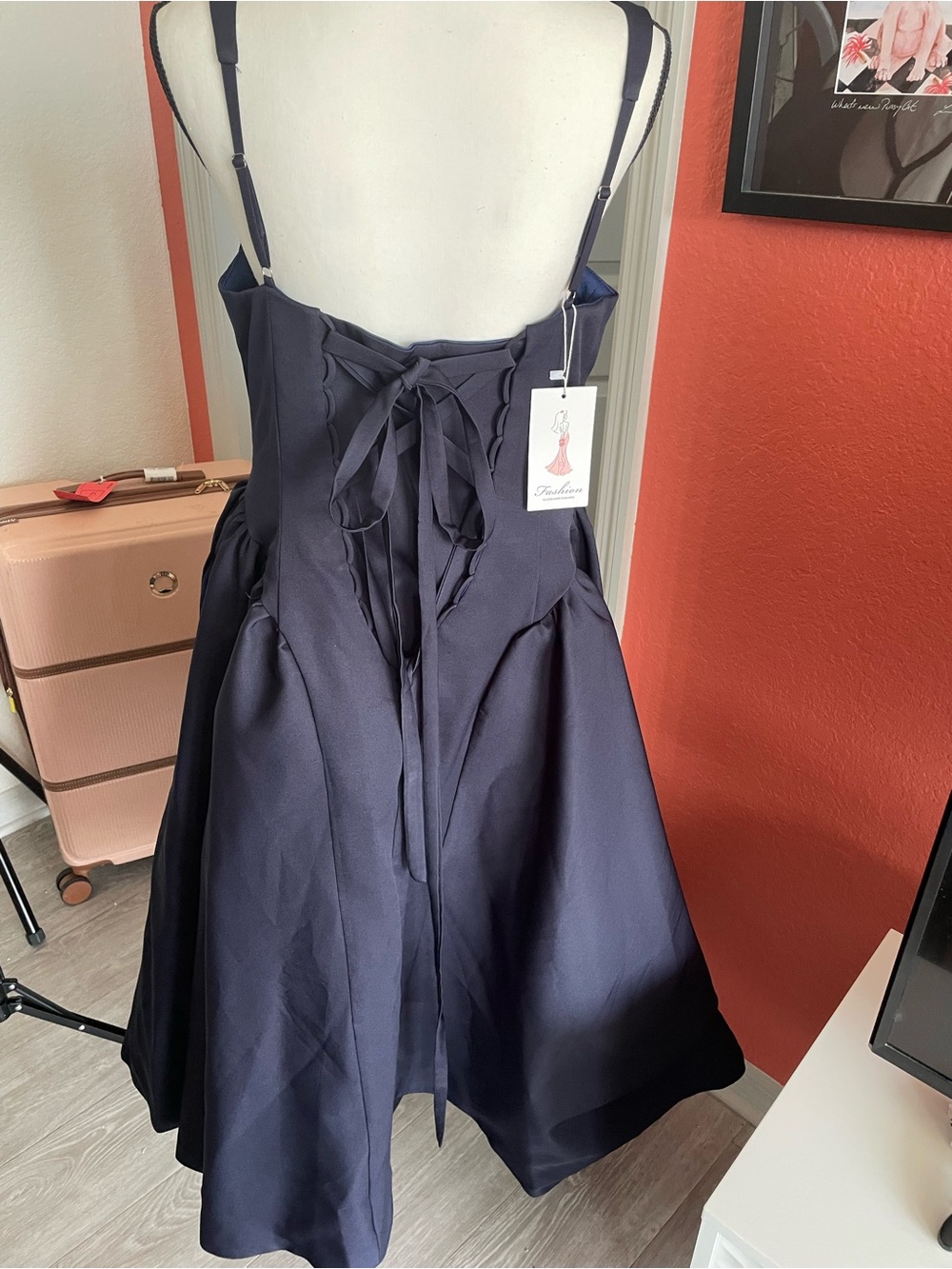 Fashion Brand Company Navy Sleeveless Fit-and-Flare Midi Dress - Picture 2 of 3